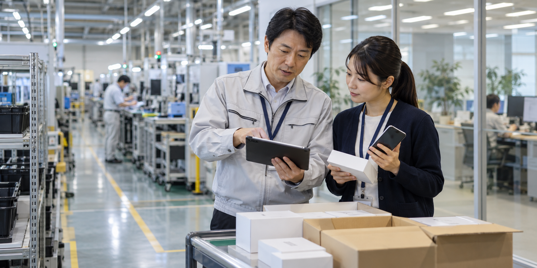 法人端末の設定・出荷を確認する担当者